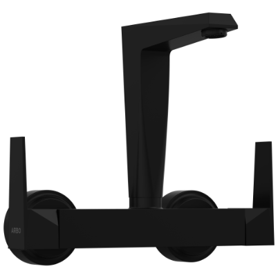 LV-MB-2013 Sink Mixer With Swinging Spout With Connecting Legs With Wall Flange (Wall Mounted Model) (Matt Black)
