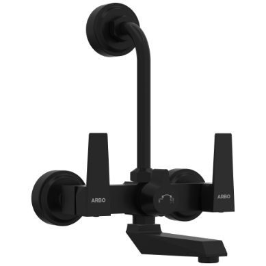 LV-MB-2020 Wall Mixer 2 In 1 With Connecting Legs With Wall Flange (Matt Black)