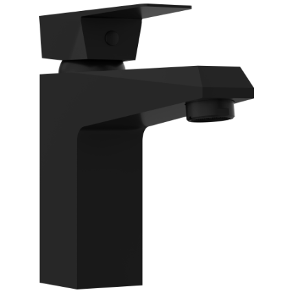 LV-MB-2027 Single Lever Basin Mixer With Braided Hoses (Table Mounted Model) (Matt Black)