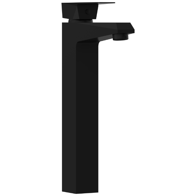 LV-MB-2028 Single Lever Tall Basin Mixer With Braided Hoses (Table Mounted Model) (Matt Black)