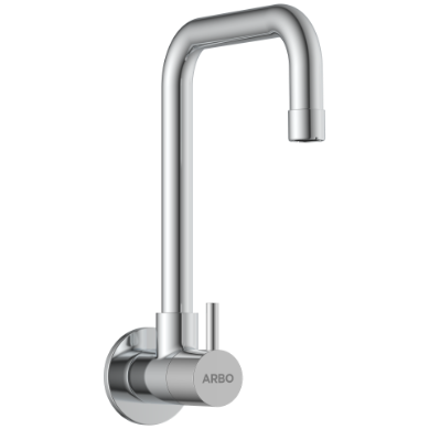 LX-1309 Sink Cock With Long Swinging Spout With Wall Flange (Wall Mounted Model)