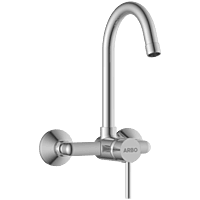 LX-1343 Single Lever Sink Mixer With Swinging Spout With Connecting Legs With Wall Flange (Wall Mounted Model)