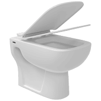 EWC-28111PP Inox Washdown EWC S Trap (4" Trap) With Gasket And Installation Kit With Normal Close Seat Cover, Hinges, Fixing Accessories