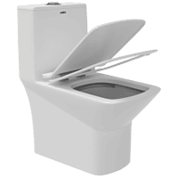 OPC-31211UF Kia Siphonic One Piece Closet S Trap (9" Inch) With UF Soft Close Seat Cover With Hinges, Fixing Accessories Set and Accessories Set, Cistern Fittings