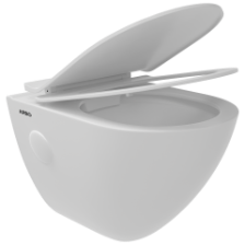 WHC-18321PP Elite Rimless Wall Hung Closet With Soft Close Seat Cover, Hinges, Accessories Set