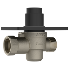 MP-MB-5216 Metropole Forged Brass WC Flush Valve 25mm (1" Inch) With Exposed Shut Off Provision & Square Plate (Matt Black)