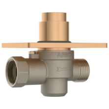 MP-RG-5218 Metropole Forged Brass WC Flush Valve 40mm (1.5" Inch) With Exposed Shut Off Provision & Square Plate (Rose Gold)