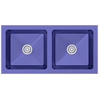 HMR-09 Double Bowl Kitchen Sink 37" x 18" x 10" Inch Hand Made