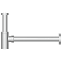 AC-36 Brass Round Bottle Trap With Long Wall Connection Pipe & Wall Flange