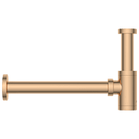 AC-RG-36 Brass Round Bottle Trap With Long Wall Connection Pipe & Wall Flange