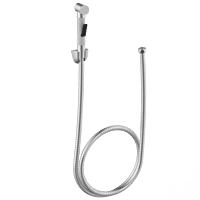 HF-01 Brass Round Health Faucet With Hook & 1.2 Mtr. S.S. Tube (Ivory)