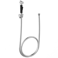 HF-02 Brass Round Health Faucet With Hook & 1.2 Mtr. S.S Tube (Black)