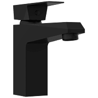 LV-MB-2027 Single Lever Basin Mixer With Braided Hoses (Table Mounted Model) (Matt Black)