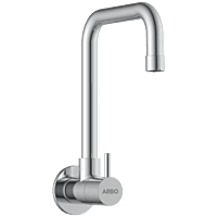 LX-1309 Sink Cock With Long Swinging Spout With Wall Flange (Wall Mounted Model)