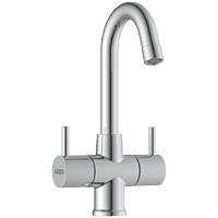 LX-1315 Center Hole Basin Mixer With Swinging Spout With Braided Hoses (Table Mounted Model)