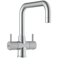 LX-1316 Center Hole Basin Mixer With Swinging Spout With Braided Hoses (Table Mounted Model)