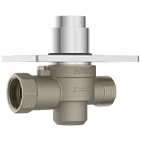 MP-5217 Metropole Forged Brass WC Flush Valve 32mm (1.25" Inch) With Exposed Shut Off Provision & Square Plate