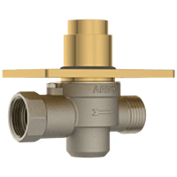 MP-GG-5217 Metropole Forged Brass WC Flush Valve 32mm (1.25" Inch) With Exposed Shut Off Provision & Square Plate (Glossy Gold)