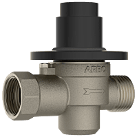 MP-MB-5219 Metropole Forged Brass WC Flush Valve 25mm (1" Inch) With Exposed Shut Off Provision & Round Plate (Matt Black)