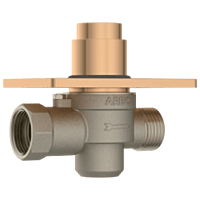 MP-RG-5217 Metropole Forged Brass WC Flush Valve 32mm (1.25" Inch) With Exposed Shut Off Provision & Square Plate (Rose Gold)