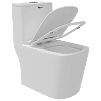 OPC-29212PP Lavish Siphonic One Piece Closet S Trap (12" Inch) With Soft Close Seat Cover With Hinges, Fixing Accessories Set and Accessories Set, Cistern Fittings