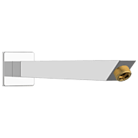 SHA-02 Square Cross Wall Mounted Shower Arm With Wall Flange 12" Inch