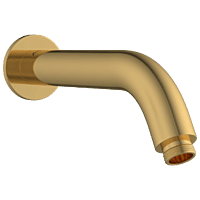 SHA-GG-37 Round Shape With 45° Bend For Wall Mounted Shower Arm With Wall Flange 12" Inch (Glossy Gold)