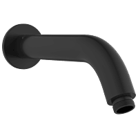 SHA-MB-37 Round Shape With 45° Bend For Wall Mounted Shower Arm With Wall Flange 12" Inch (Matt Black)