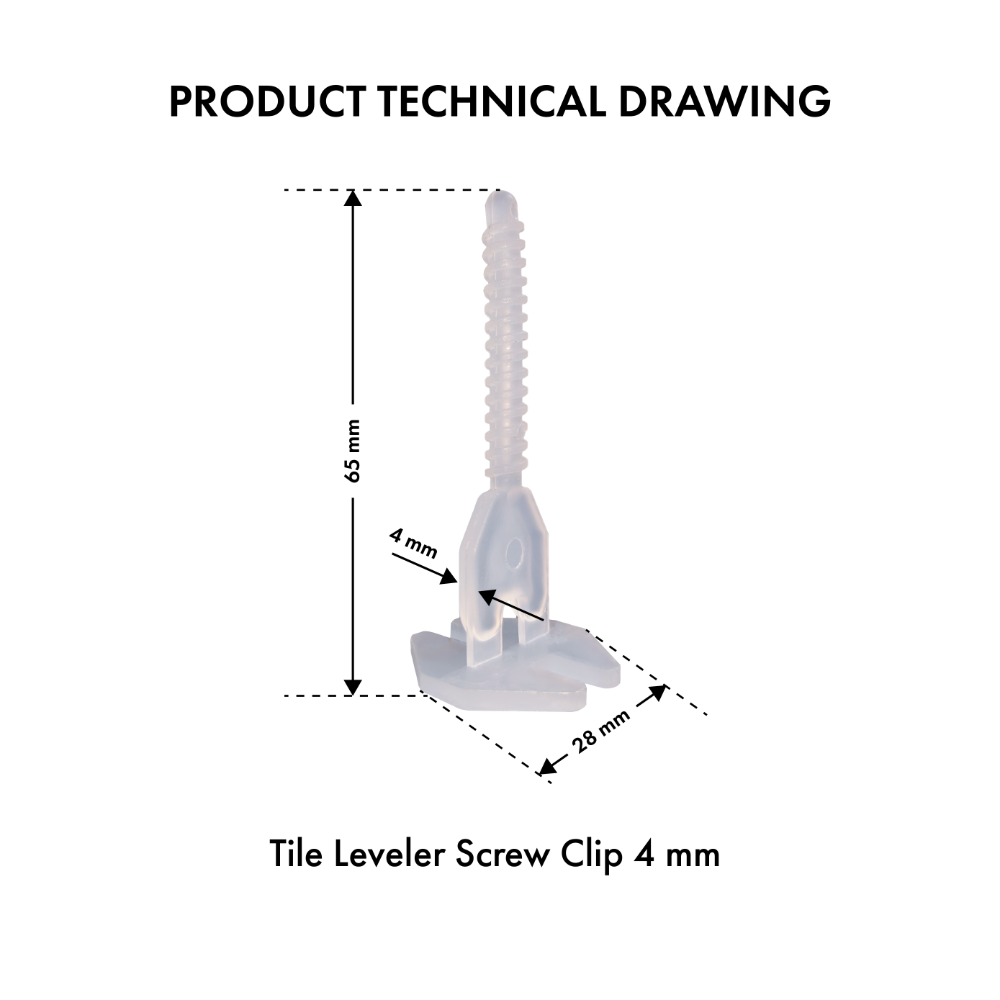SCL-4 Screw Tile Levelling Clip 4mm (100 Pcs pkt.)