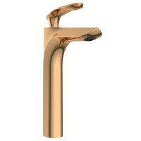 KA-RG-3128 Single Lever Tall Basin Mixer With Braided Hoses (Table Mounted Model) (Rose Gold)
