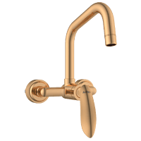 KA-RG-3143 Single Lever Sink Mixer With Swinging Spout With Connecting Legs With Wall Flange (Wall Mounted Model) (Rose Gold)