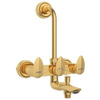 KA-GG-3122 Wall Mixer 3 In 1 With Connecting Legs With Wall Flange (Gold)