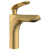 KA-GG-3127 Single Lever Basin Mixer With Braided Hoses (Table Mounted Model) (Gold)