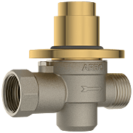 MP-GG-5221 Metropole Forged Brass WC Flush Valve 40mm (1.5" Inch) With Exposed Shut Off Provision & Round Plate (Glossy Gold)