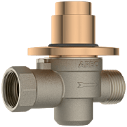 MP-RG-5221 Metropole Forged Brass WC Flush Valve 40mm (1.5" Inch) With Exposed Shut Off Provision & Round Plate (Rose Gold)