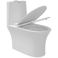 OPC-21212PP Prime Siphonic One Piece Closet S Trap (12" Inch) With Soft Close Seat Cover With Hinges, Fixing Accessories Set and Accessories Set, Cistern Fittings