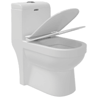 OPC-22121PP Apple Washdown One Piece Closet P Trap With Soft Close Seat Cover, Hinges, Fixing Accessories Set and Accessories Set, Cistern Fittings