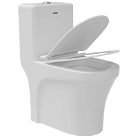 OPC-25211PP Cosmo Siphonic One Piece Closet S Trap (9" Inch) With Soft Close Seat Cover With Hinges, Fixing Accessories Set and Accessories Set, Cistern Fittings