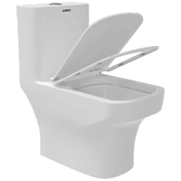 OPC-30211UF Lavish Siphonic One Piece Closet S Trap (9" Inch) With UF Soft Close Seat Cover With Hinges, Fixing Accessories Set and Accessories Set, Cistern Fittings