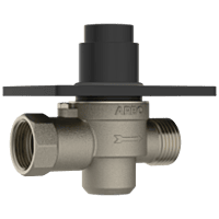 MP-MB-5216 Metropole Forged Brass WC Flush Valve 25mm (1" Inch) With Exposed Shut Off Provision & Square Plate (Matt Black)