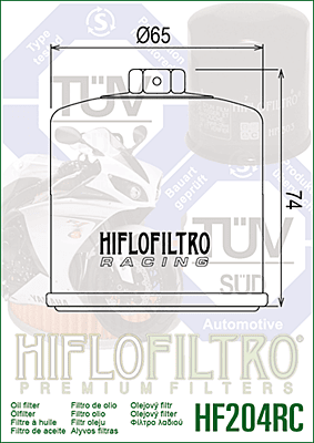 HIFLOFILTRO HF204RC Oil Filter HIFLOFILTRO HF204RC Oil Filter