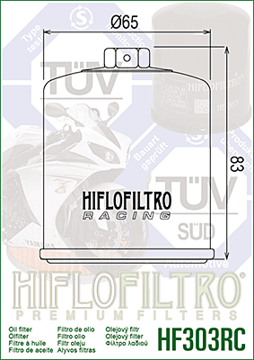 HIFLOFILTRO HF303RC Oil Filter HIFLOFILTRO HF303RC Oil Filter
