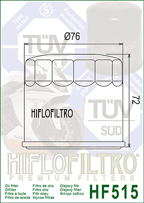 HIFLOFILTRO HF515 Oil Filter HIFLOFILTRO HF515 Oil Filter
