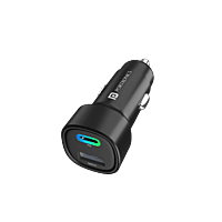 Portronics 30 W Car Charger (Black) Type-C & USB