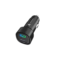 Portronics 30 W Car Charger (Black) Type-C & USB