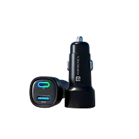 Portronics 80 W Turbo Car Charger (Black) Type-C & USB