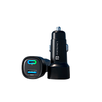 Portronics 80 W Turbo Car Charger (Black) Type-C & USB