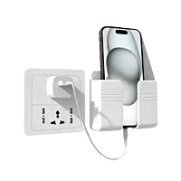 Wall Mounted Mobile Holder Storage Case for Mobile(8.5 cm X 10 cm, White)