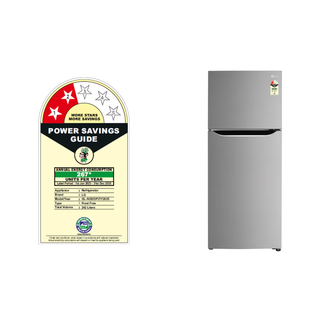 LG 242L Frost Free Refrigerator With Smart Inverter Compressor, Multi Air Flow, LED Lighting, MOIST ‘N’ FRESH