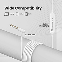 Portronics Coch 10 Wired  (White, In the Ear)